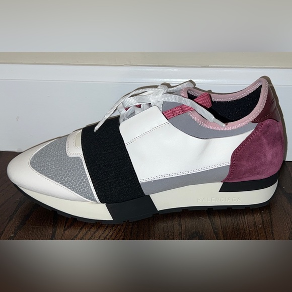 New $695 Balenciaga Race Leather/Suede Fashion Sneakers Size 40 9 9.5 / 10 - Picture 1 of 6
